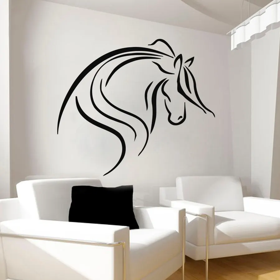 ZOOYOO Creative Head Of Horse Wall Decal Vinyl Removable Home Decor