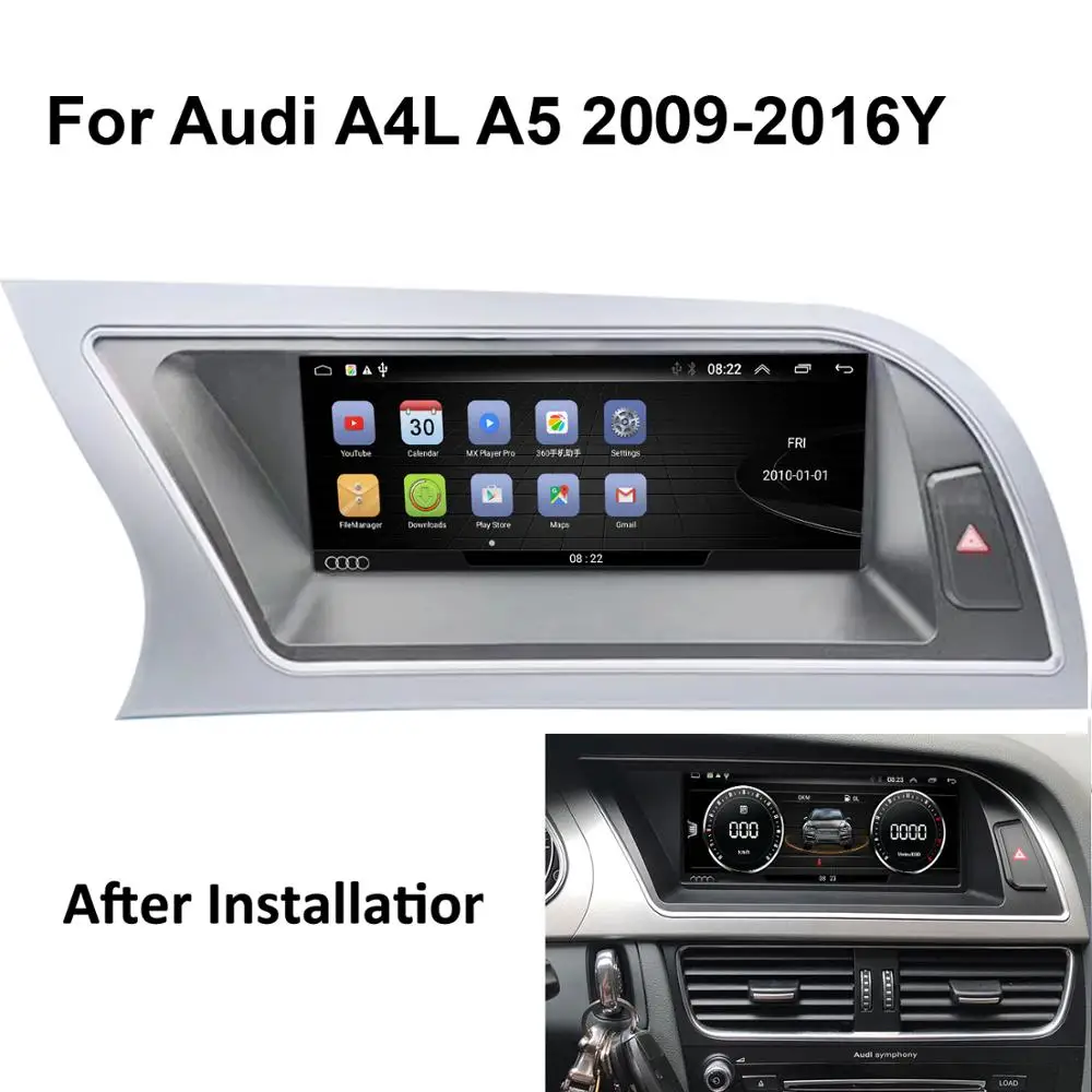 

COIKA 8.8" Android 9.0 System Car IPS Mirror Screen Stereo For Audi A4 2009-2016 GPS Navi Carplay Google WIFI SWC 2+32G RAM