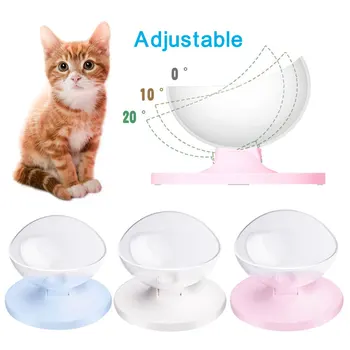 

Adjustable cat bowl Multi-Angles single mouth bowls anti-skid food Rubber pet feeder dish