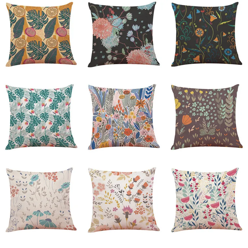 

Home Decor Pillow Covers Cotton Linen Cushion Cover Stripe Home Decor Cushion Cover Simple Plant Throw Pillowcase Pillow Covers