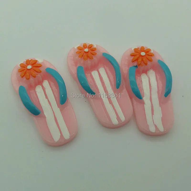 1pcs/lot resin flat back Halloween flower slipper 36mm Cabochons Scrapbooking Hair Bow DIY Christmas decration C110-3