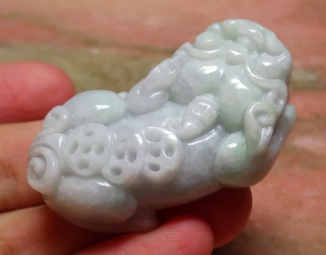 Certified Green Natural A Jade jadeite pendant Dragon Pi Xiu Money Coin