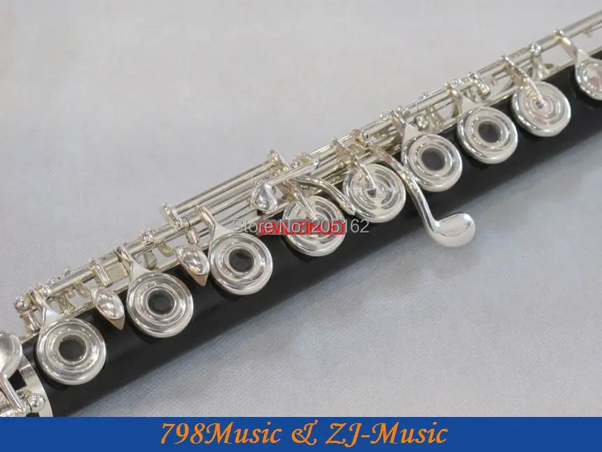Профессиональная флейта из эбенового дерева Grenadilla-B для ног-открытое отверстие-сплит-E-Inline-G-Посеребренная-американский Headjoint-NO.2