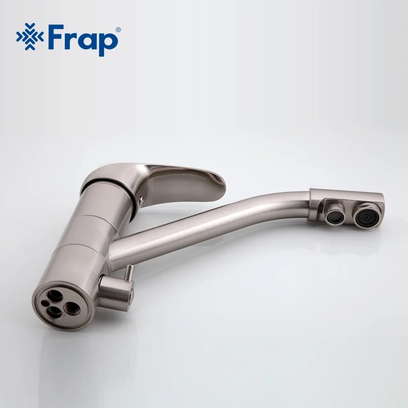  High-end Brass Body Nickel Brushed Kitchen faucet sink Mixer tap 360 degree rotation with Water pur - 32737269018