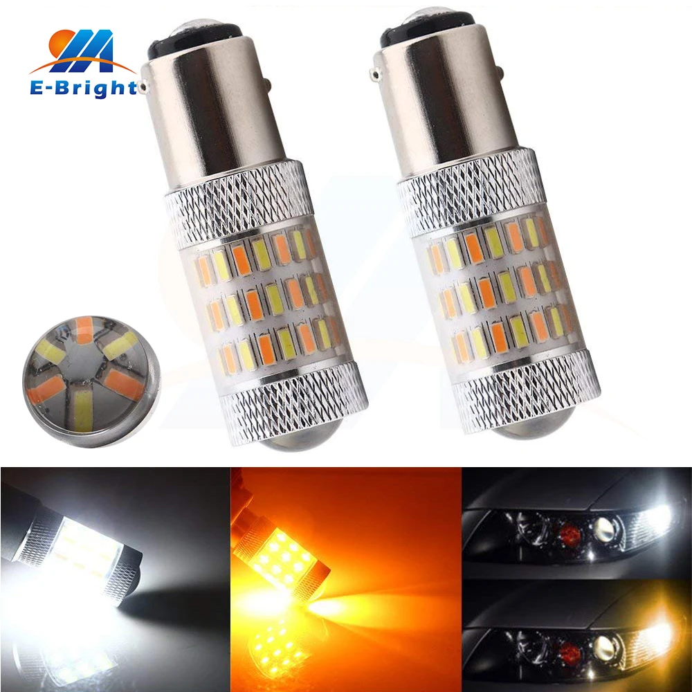 2 шт./лот Белый/янтарный переключатель S25 1157 BAY15D светодиодный указатель поворота