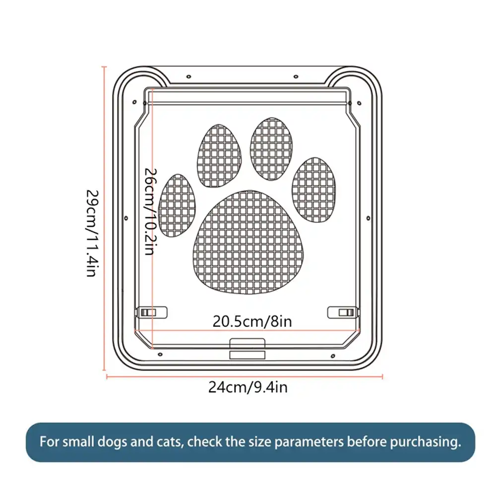 New 1pcs Pet Screen Door Dog Footprint Pattern Pet Cat Door Window Screen Doggie Flap Safe Pet Supplies