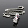 Poste de barbería 3D para barbería, collar con colgante de poste de barbería, cadena larga lujosa, collar de recuerdo de peluquero para Unisex-30 ► Foto 3/6