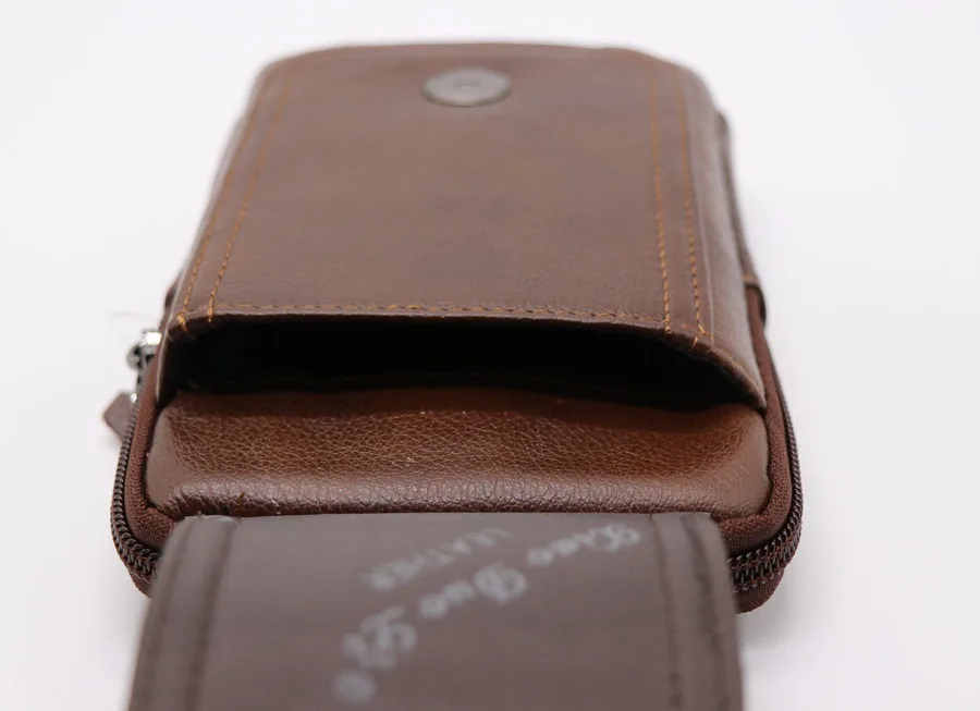 Чехол для мобильного телефона из натуральной кожи 5,5-6 дюймов, чехол для сотовых телефонов, сумка на молнии, мужская сумка через пояс, поясная сумка
