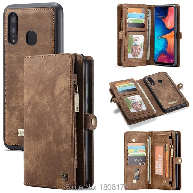 

CaseMe Multifunction Zipper Wallet Leather Case For Samsung Galaxy A70 A50 A40 A20 A30 Money Pocket Photo Retro Vintage 1pcs