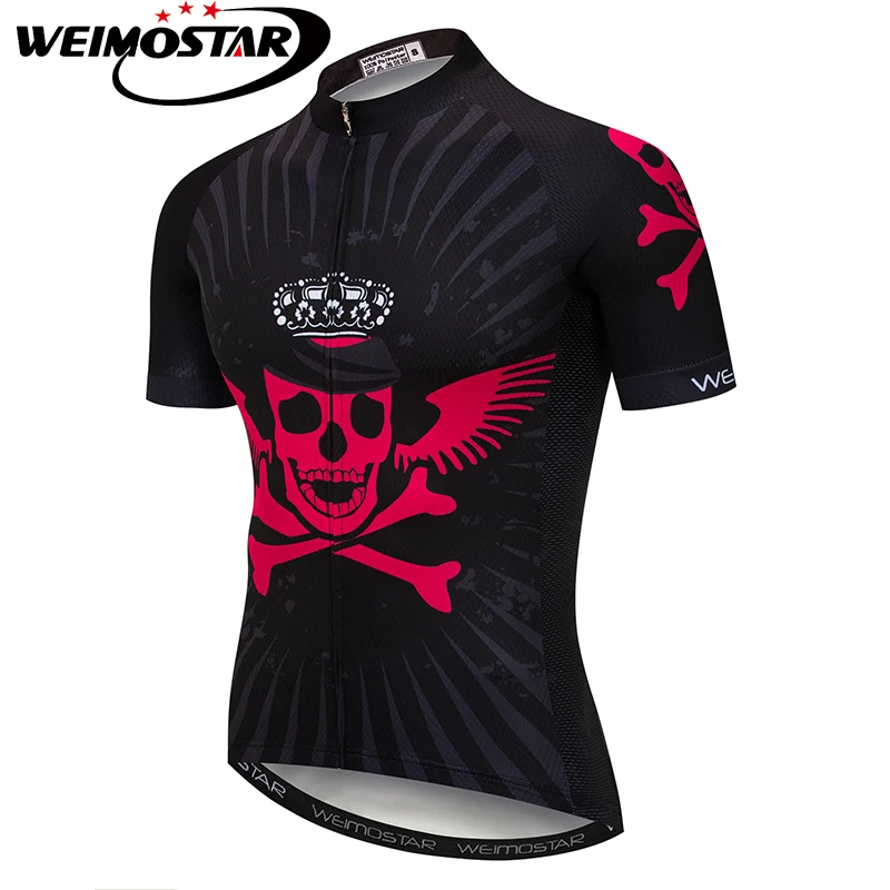 Weimostar Sportkleding fietsshirt korte mouwen fietskleding fiets top mannen MTB jersey ademend zomer zwart, 11, M = Brust 90-96 cm