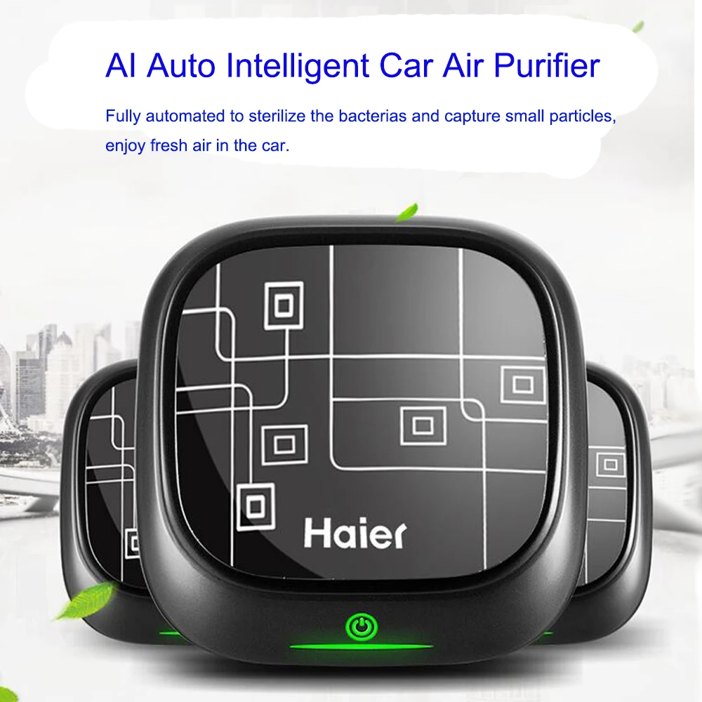 

Haier Car Air Purifier with Ionizer 15million/cm3 + Auto Intelligent Purification with Light Indicator + Aroma + Free Shipping