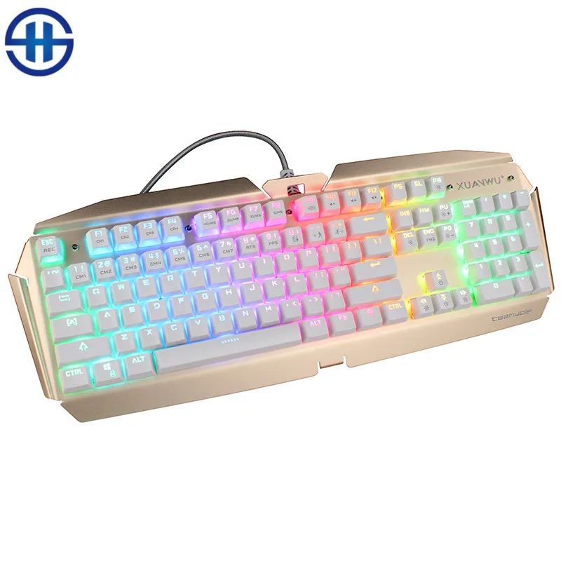 TEAMWOLF XUANWU Mechanical Keyboard 104 MX black blue red switches Backlight Metal Panels Gaming Keyboard For Laptop PC office