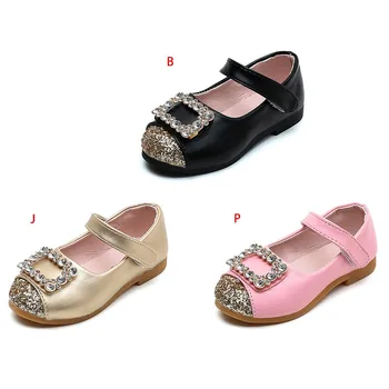 

Spring Autumn Korean Fashion Baby Girls Square Buckle Rhinestone Princess Shoes Leather Plus Plastic Fabric Children's Shoes