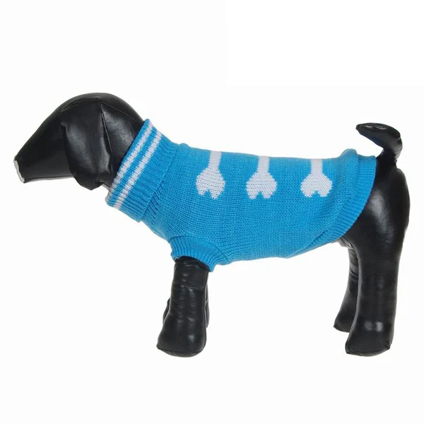 Свитер для собаки XS S M L пальто Одежда для щенков куртка, джемпер Трикотаж - Цвет: Синий