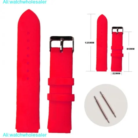 22mm Narural Neon Red Silicone Jelly Rubber Ladies Watch Band Straps WB1061F22JB