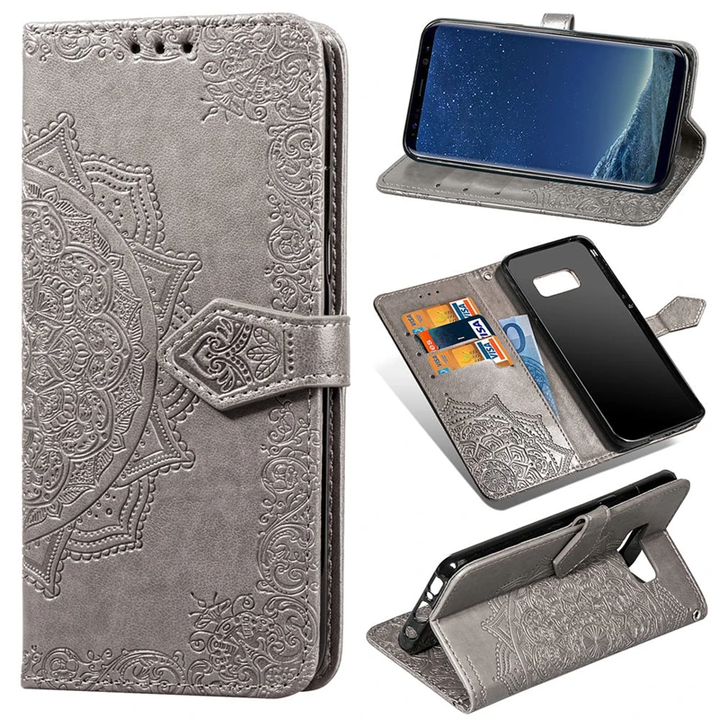 3D цветочный бумажник чехол для samsung Galaxy S6 S7 край S8 S9 плюс A7 A9 A6 A8 J2 J4 J6 плюс J8 A5 J3 J5 J7 крышка