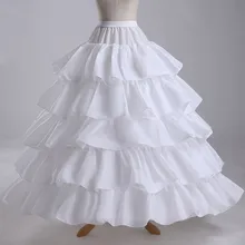 Venta caliente 2016 Más El Tamaño 4 Aros Enaguas Enagua Del Vestido de Bola Con Gradas Larga Enagua Para La Boda Enaguas Novia Vestido