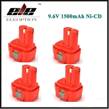 

4 PCS Eleoption 9.6V 1500mAh Rechargeable Power Tool Battery Cordless Drill for Makita 9120 9122 PA09 6207D Ni-CD