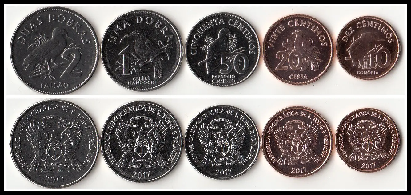 

Sao Tome and Principe set 5 pcs Coins 2017 UNC Original coin World Africa Collectio Genuine Real Coins Money Gift uncirculated