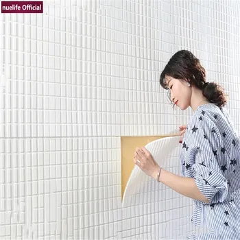 

3D mosaic pattern soft package wallpaper living room background bedroom kids room waterproof anti-collision foam wall stickers