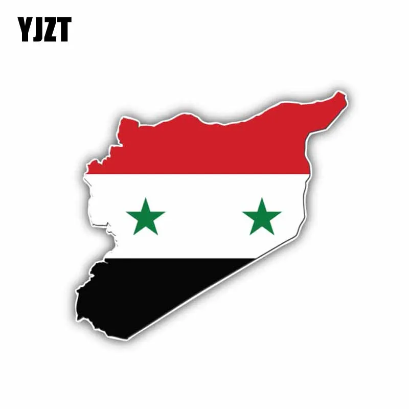 

YJZT 11CM*10CM World Syria Flag International Map Car Sticker Reflective Decal 6-0870