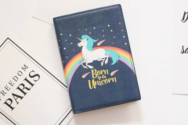 Antelope Couple Goats Leather Passport Holder Cover Case Travel One Pocket