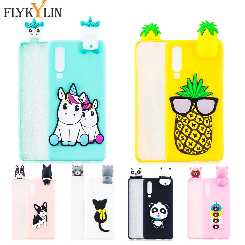 

P20 Lite Silicone Phone Case on For Huawei P30 P30 Pro Case Cover for Huawei P20 P20 Pro Etui 3D Cartoon Unicorn Doll Toys Cases