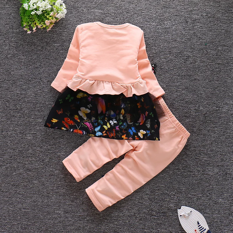 Новая весенне-осенняя Одежда для девочек детская одежда 1, 2, 3, 4 года одежда для маленьких девочек, костюм Одежда для маленьких девочек; комплекты