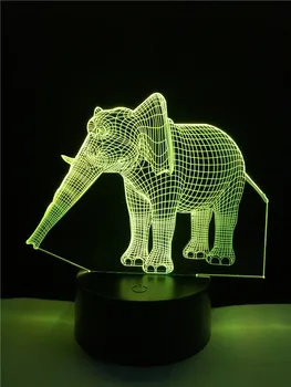 

2017 3D Thailand Elephant USB Illusion LED Animal Lamp Night Light Table Colors Change Bedroom Birthday lamp Children kids Toys