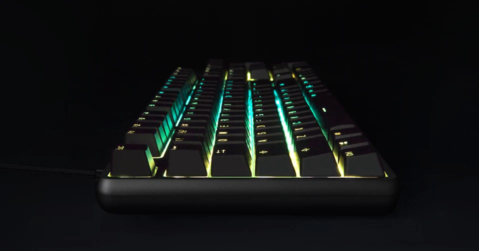 Оригинальная Xiaomi mi игровая клавиатура с 104 клавишами RGB светодиодный чехол из алюминиевого сплава с подсветкой 32 бит Быстрая скорость USB Проводная клавиатура mi