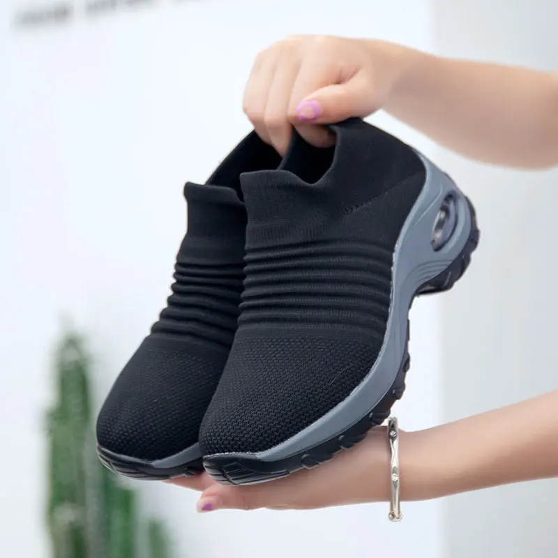 

MWY Flats Shoes Women Incresed Socks Sneakers Schoenen Vrouw Slip on Shoes For Women Breathable Outdoor Casual Walking Shoes