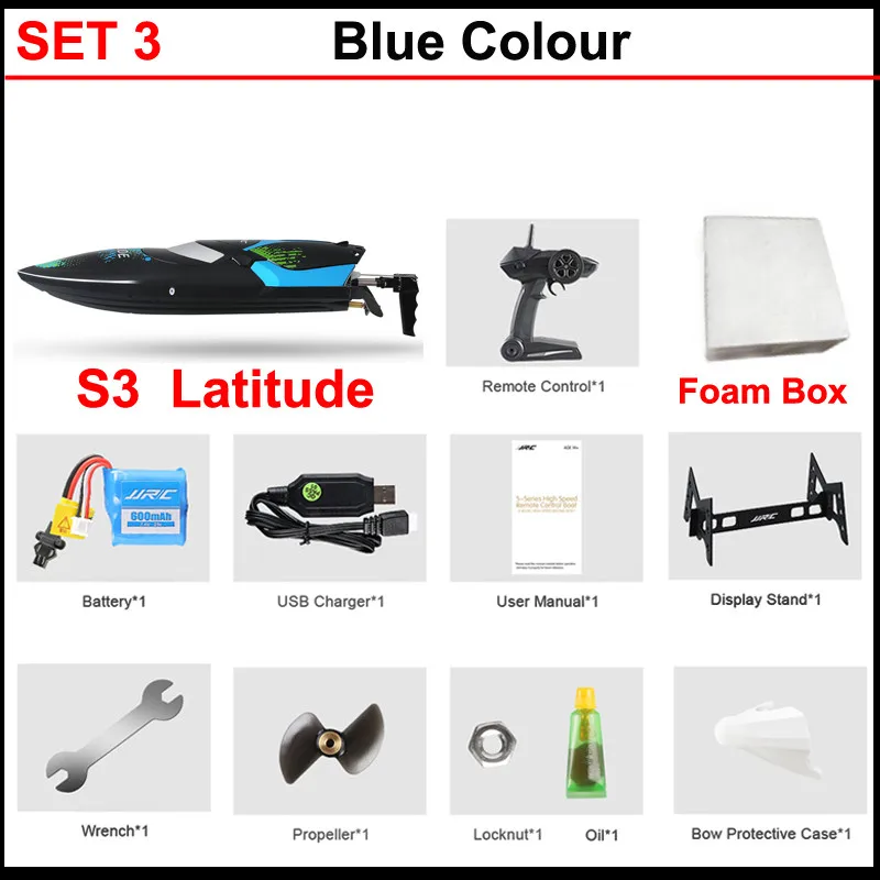 set3 s3 foam box JJRC RC лодка S1 Pentium/S2 Shark/S3 широта 2,4 ГГц 2CH 25 км/ч высокоскоростной портативный мини RC лодка на дистанционном управлении игровая быстроходная лодка - Цвет: set3 s3 foam box