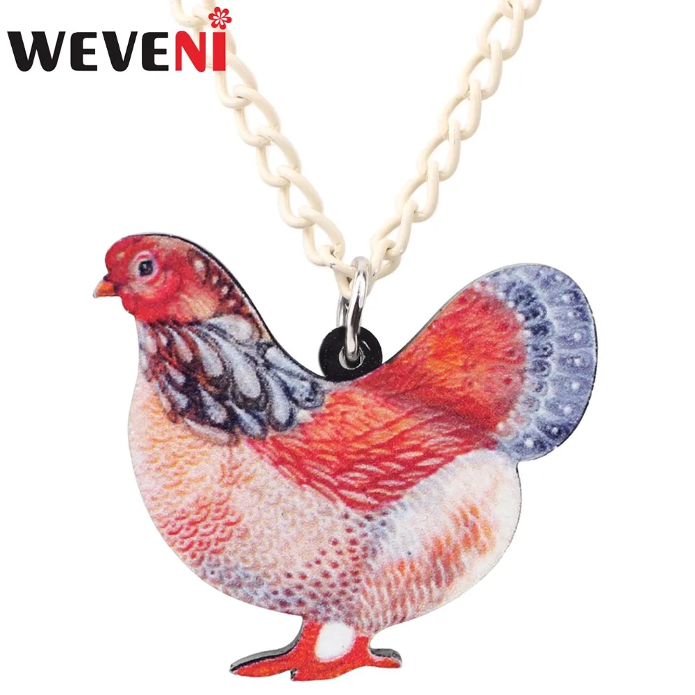 WEVENI акриловое ожерелье с курицей фермой подвеска на цепочке ошейник модные аниме
