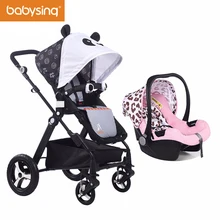 Babysing High Landscape Baby Strollers with Car Seat Travel System Easy Fold Baby Pram and Carriage with Bassinet Fabric Set