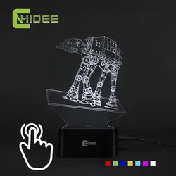 CNHIDEE USB Новинка Звездные войны AT-AT Robort 3D Ночника СВЕТОДИОДНЫЕ Фонари, как Главная Спальня Декор Творческие Подарки для Детей друзья