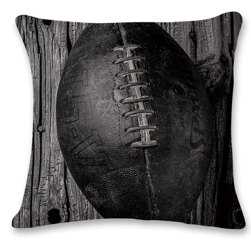 

2018 American Football Baseball Rugby Series Cushion Cover Cotton Linen Home Decorative Sofa Car pillow covers decorative 45x45