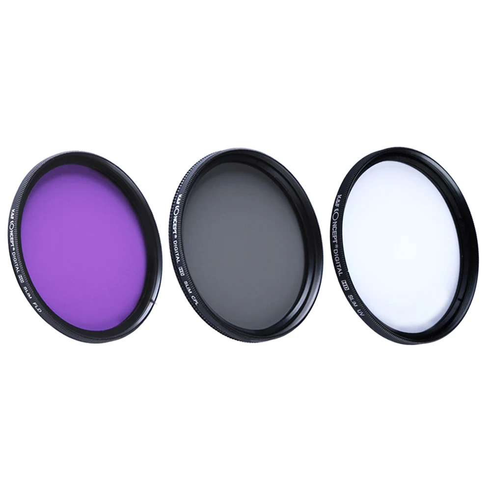 K&F Concept 58mm Polarizing CPL UV FLD Lens Filter Kit For Canon EOS
