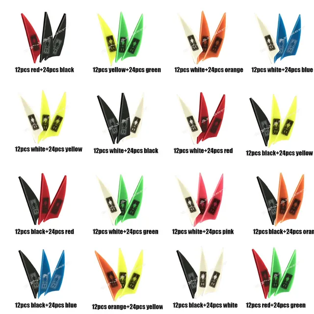 36pc Archery Arrow Vane 1.75 inch Plastic Arrow Fletching Feather