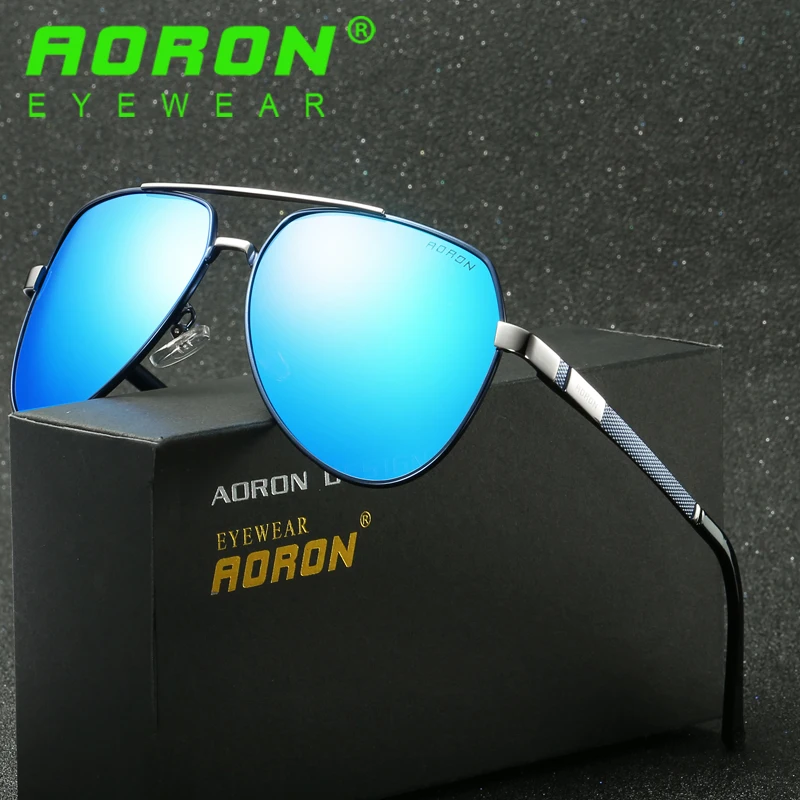 AORON Brand Original Polarized Sunglasses Goggles Men's Designer Mirror ...