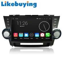 Likebuying 1024*600 Car 2 Din QUAD CORE 16G DVD GPS Radio Stereo Navigator Android 4.4.4 for Toyota Highlander 2011-2014