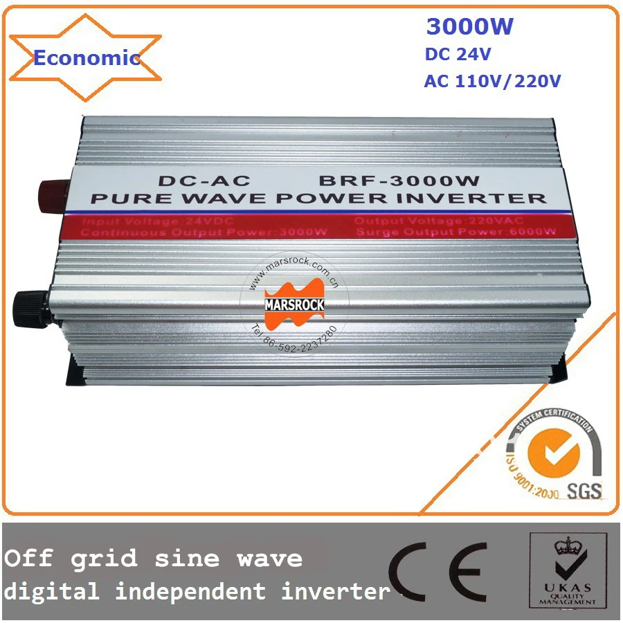 3000 Вт 12/24Vdc 110/220Vac 50/60 Гц решетки синусоидальный инвертор цифровой независимый с