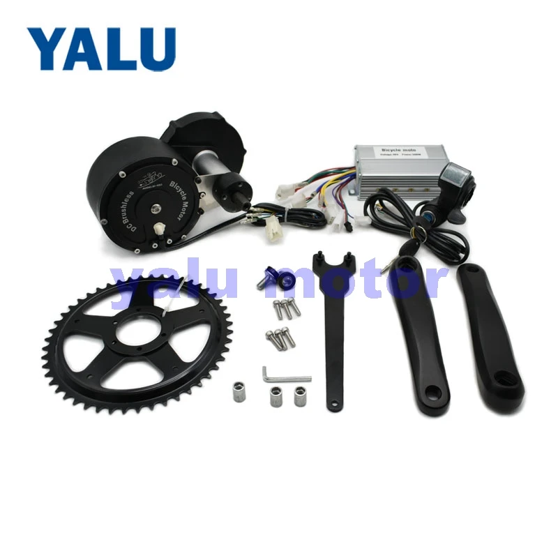 Perfect YALU MOTOR New Item 250W-800W Middle Drive Brushless Electric Bicycle Conversion Kit suitable install on 12inch to 26 Inch Bike 1