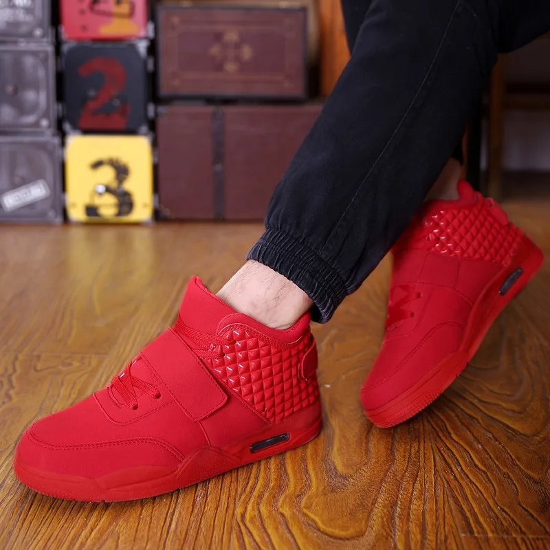 MIUBU/мужская повседневная обувь; замшевая Мужская обувь с высоким берцем; сезон весна-осень; удобная дышащая мужская обувь; цвет синий, черный, красный; Botas