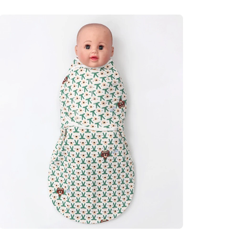 Пеленальное Одеяло для новорожденных, спальные мешки с милым принтом, мягкая хлопковая пеленка для сна, муслиновая накидка