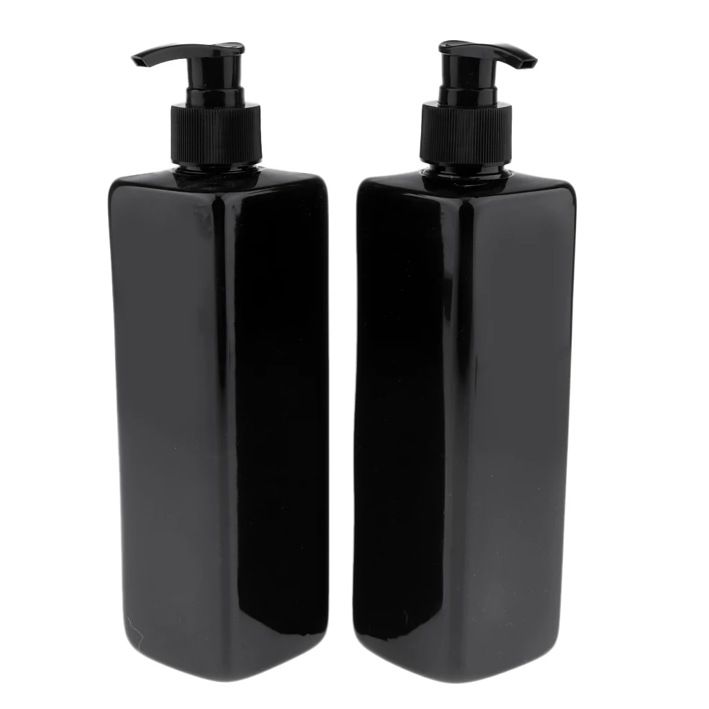 

4pcs 500Ml Large Empty Plastic Bottles BPA-Free Leak Proof, Refillable Containers for Shampoo, Lotion Black