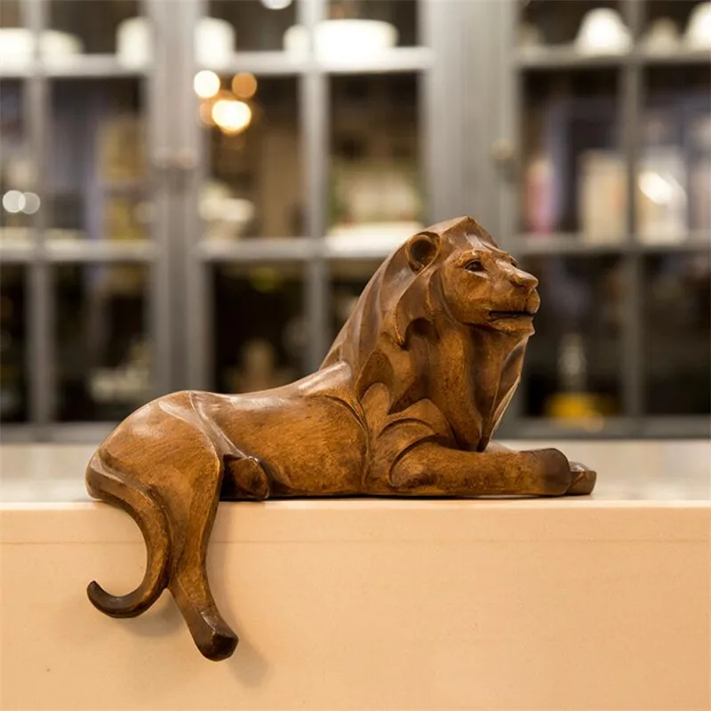 Статуэтки леопардовой расцветки из смолы Украшение Фигурка льва роскошные