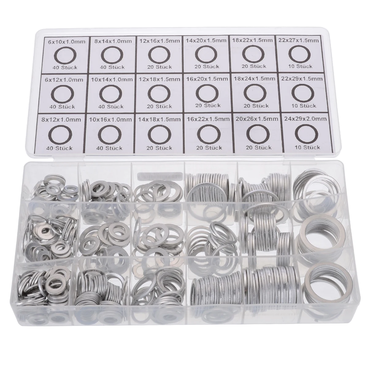 Mayitr 450Pcs/kit 18 Size Gaskets Washers Pure Aluminum Gasket Aluminum Flat Metal Washer Gasket Aluminum Sealing Rings