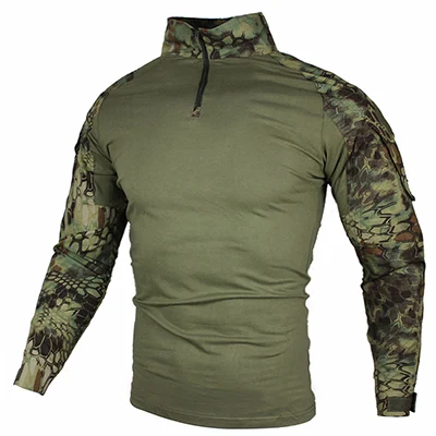 Мужская Военная походная футболка с длинным рукавом, тактическая спецназ, солдатская Боевая футболка, одежда для страйкбола, мужские армейские Рубашки США, большие размеры 5XL - Цвет: LM