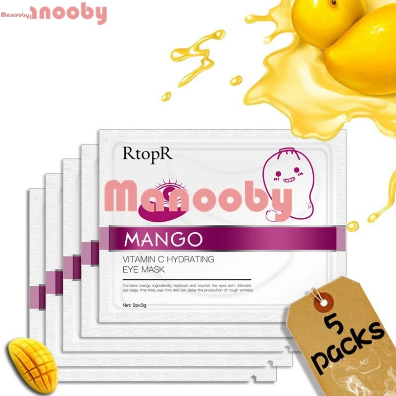

Manooby Vitamin C Eyemask Collagen Crystal Sticker Anti-aging Antipuffiness Dark Circles Moisturizing Quality Skincare 5Pair