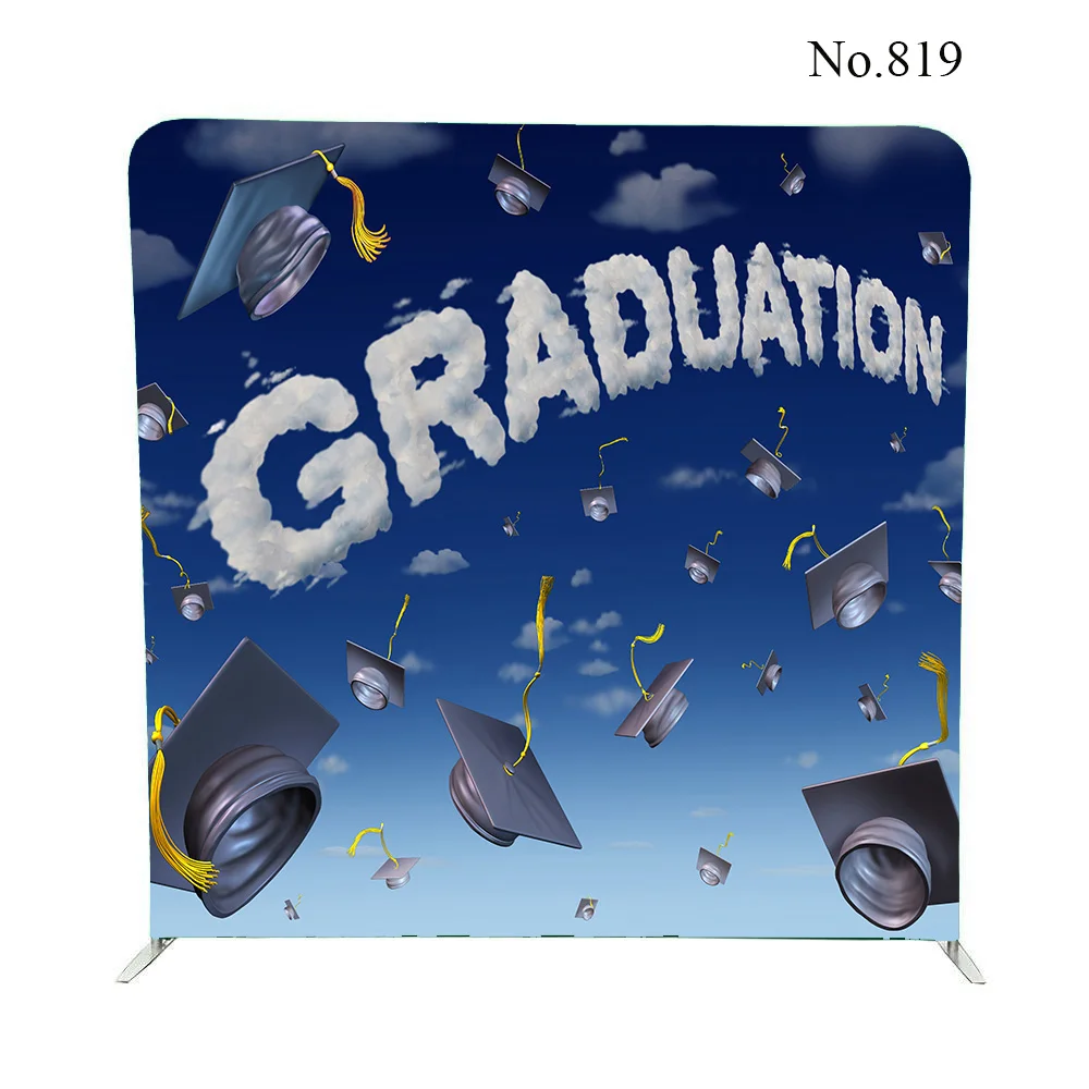 

Seamless Graduation background printed double sided tension fabric pillow backdrop with frame/stand for photo booth